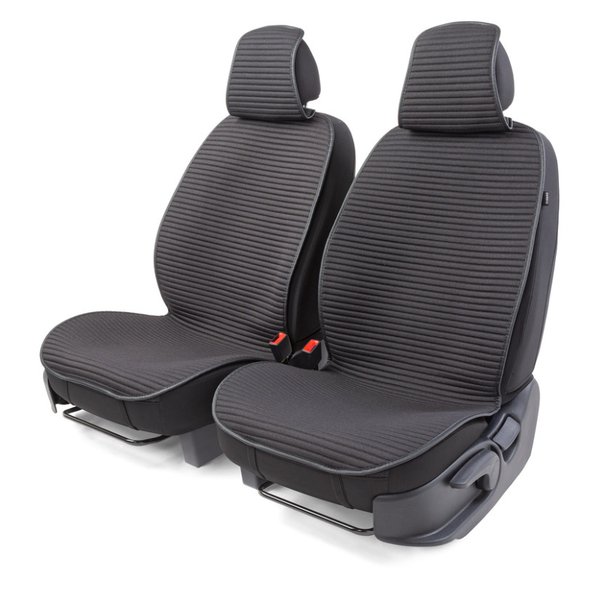 Накидки на сиденье Car Performance передние 2 шт  fiberflax черные CUS-1042 BK