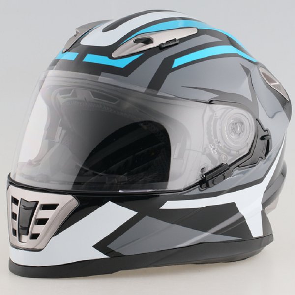 Шлем интеграл RACER JK802 M серый/синий