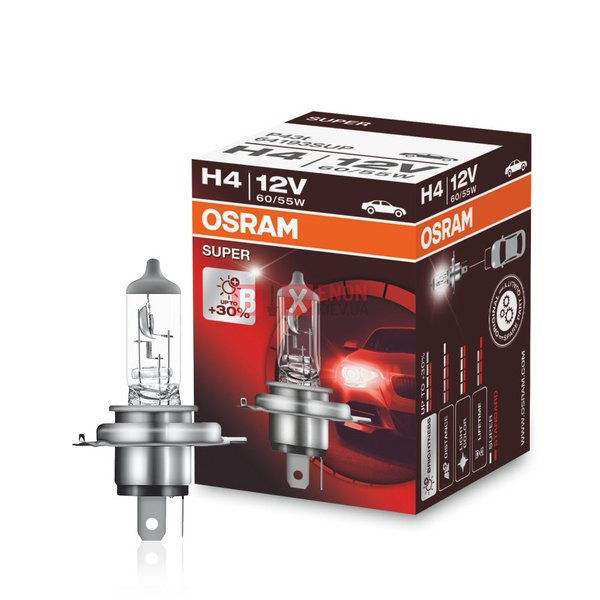 Лампа H4 Osram 64193SUP  (60/55W)+30% Германия